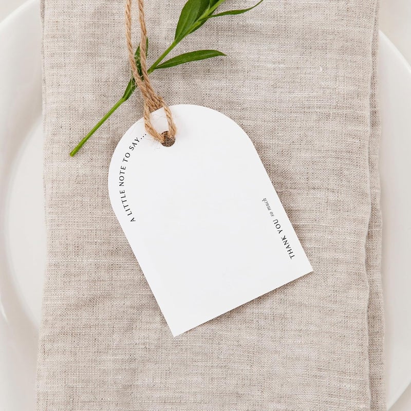 ThreeKin Collective ThreeKin Pack of 50 Thank You Gift Tags, 2 x 3 Rectangular with Pre-Punched Hole for Weddings, Parties, Baby Showers, Events | Hanging Tags for Gift Wrapping - Image 3